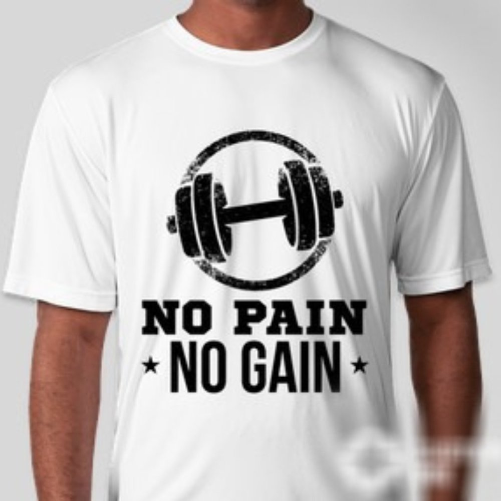 No Pain No Gain Youth & Adult Male Workout Performance T-Shirt